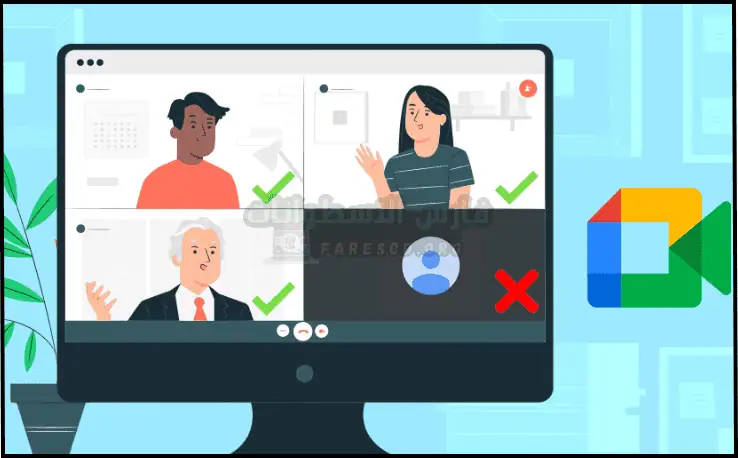 قسم تنزيل Google Meet يعرض شعار التطبيق وروابط التنزيل على منصات مختلفة