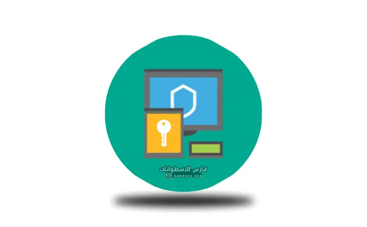 تحميل كاسبر سكاي Kaspersky Antivirus Free يتميز بدرع أحمر مع علامة اختيار بيضاء، يرمز إلى الأمان والحماية من التهديدات