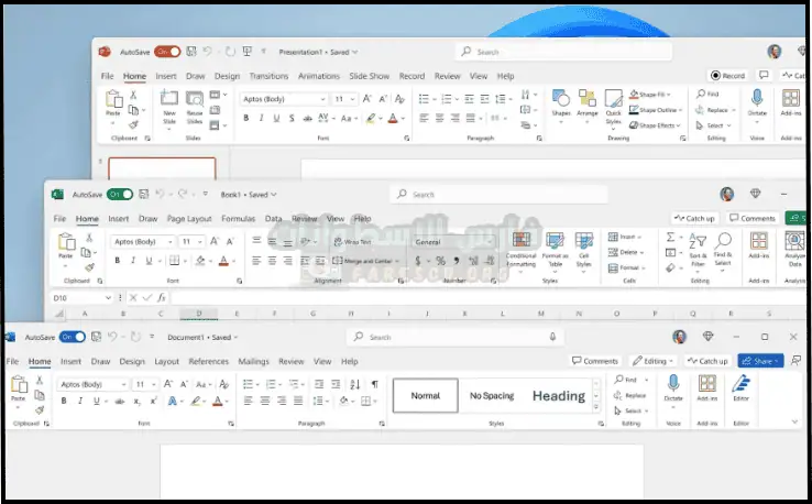 شعار Microsoft Office 2024 مع لافتة ترويجية تشير إلى أنه متاح للتنزيل المجاني