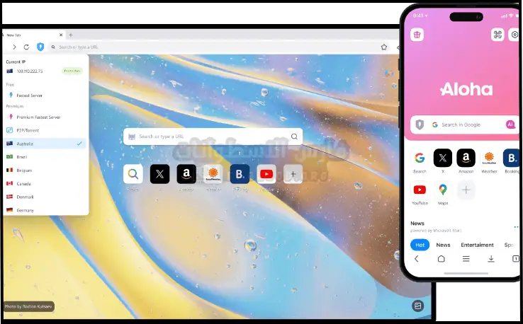 تحميل متصفح الوها Aloha للموبايل والكمبيوتر أخر إصدار 2025 مجانا